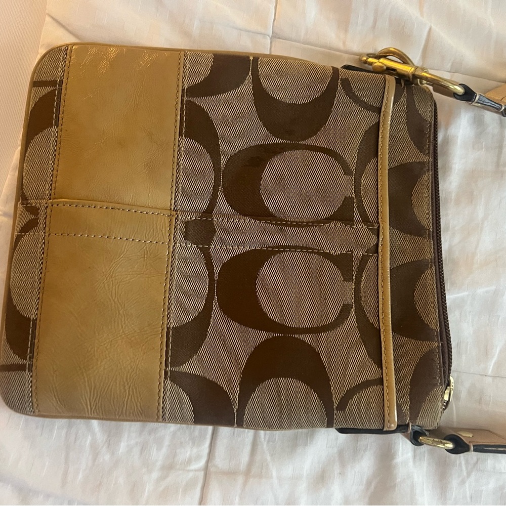 Coach Signature Crossbody Bag - Brown and Tan